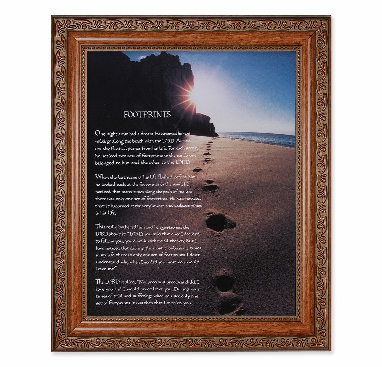 Footprints Mahogany Finished Framed Art Buy Religious Catholic Store