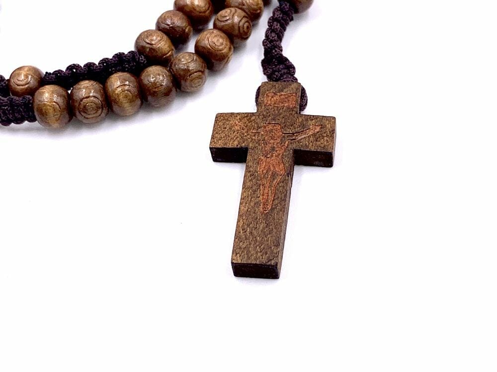 Wood Rosary, Wooden Rosary Beads - Natural Wood Sterling Gifts
