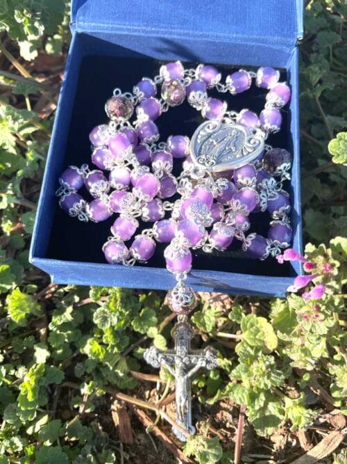 Violet Genuine Crystal Rosary from Italy