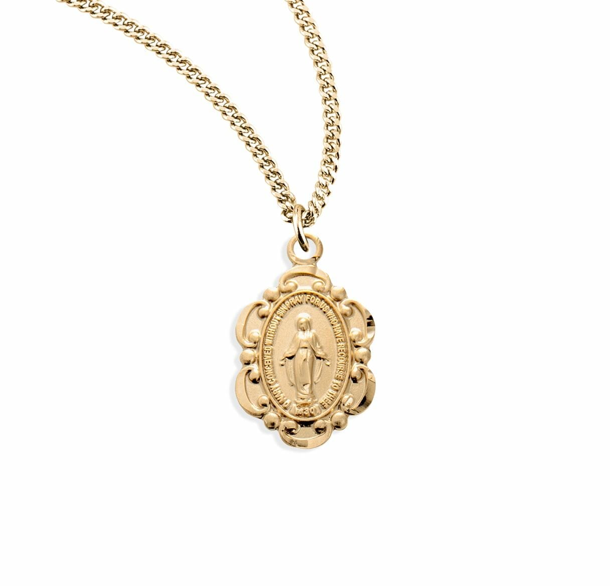 Miraculous medal hot sale necklace gold