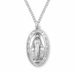Sterling Silver Large Oval Miraculous Medal