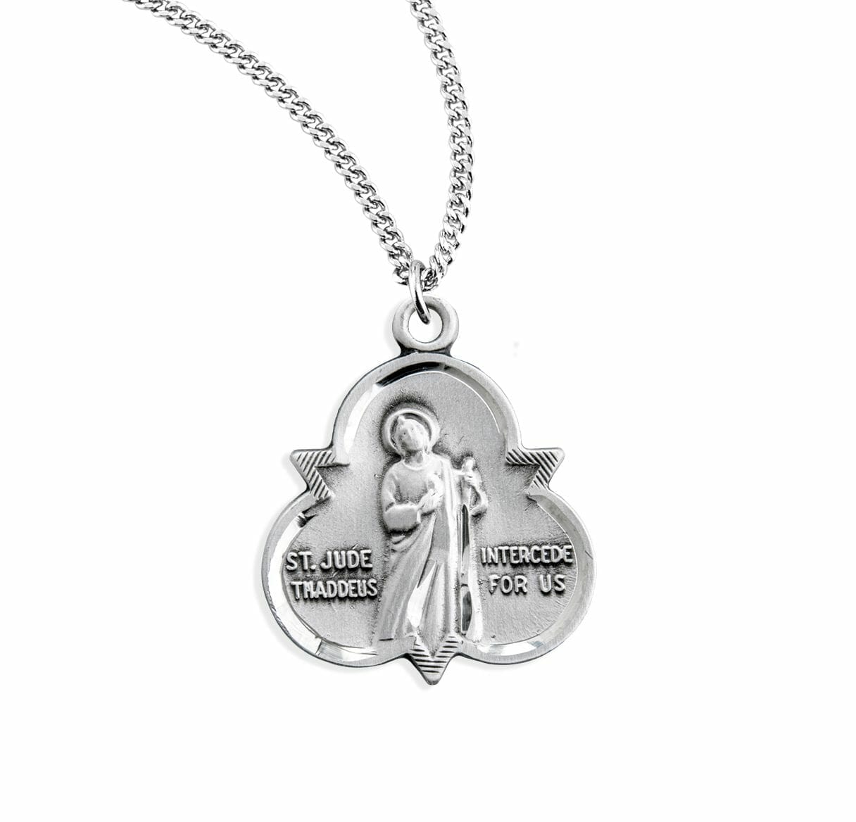 Saint Jude Thaddeus Sterling Silver Trinity Symbol Medal - Buy ...