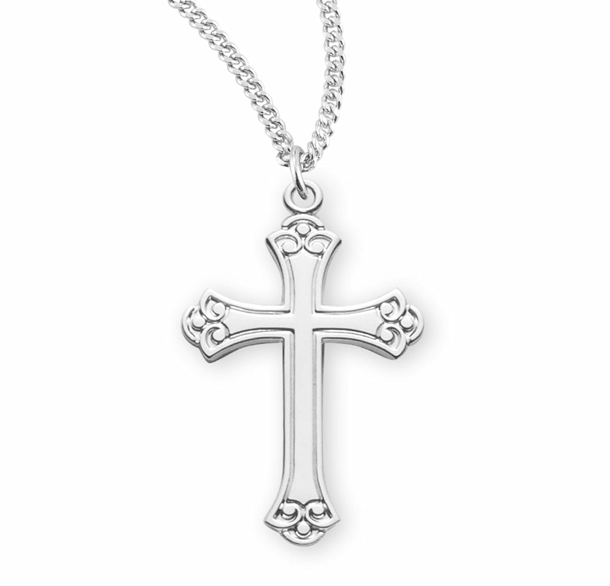 Swirl Tip Sterling Silver Cross - Buy Religious Catholic Store