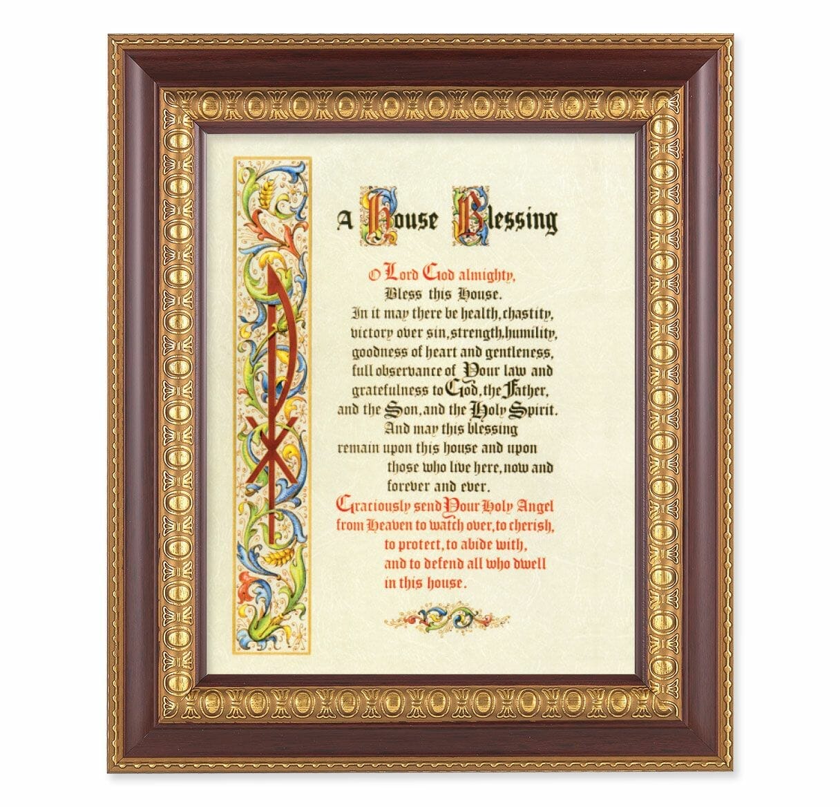 House Blessing Cherry Gold Framed Art