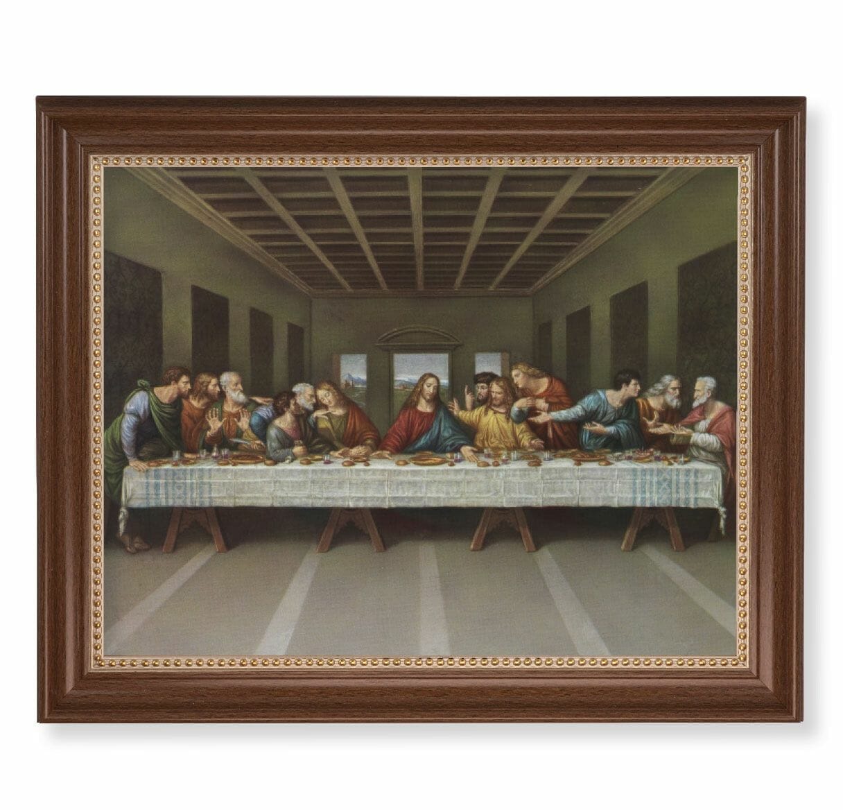 Last Supper Dark Walnut Framed Art