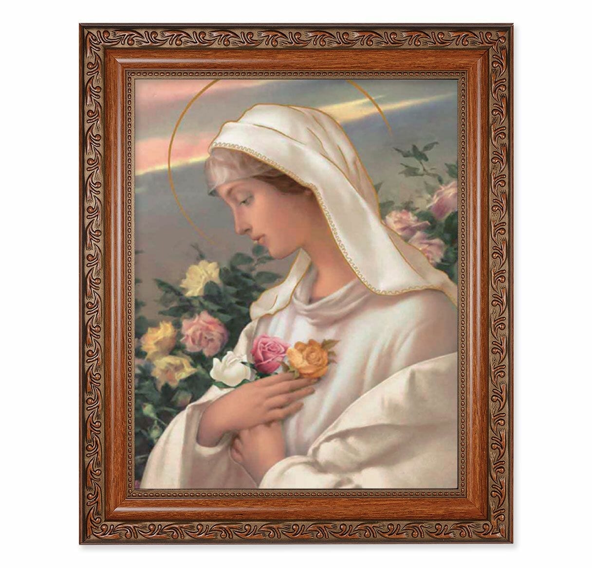 Mystical Rose Mahogany Finished Framed Art Buy Religious Catholic Store 5058