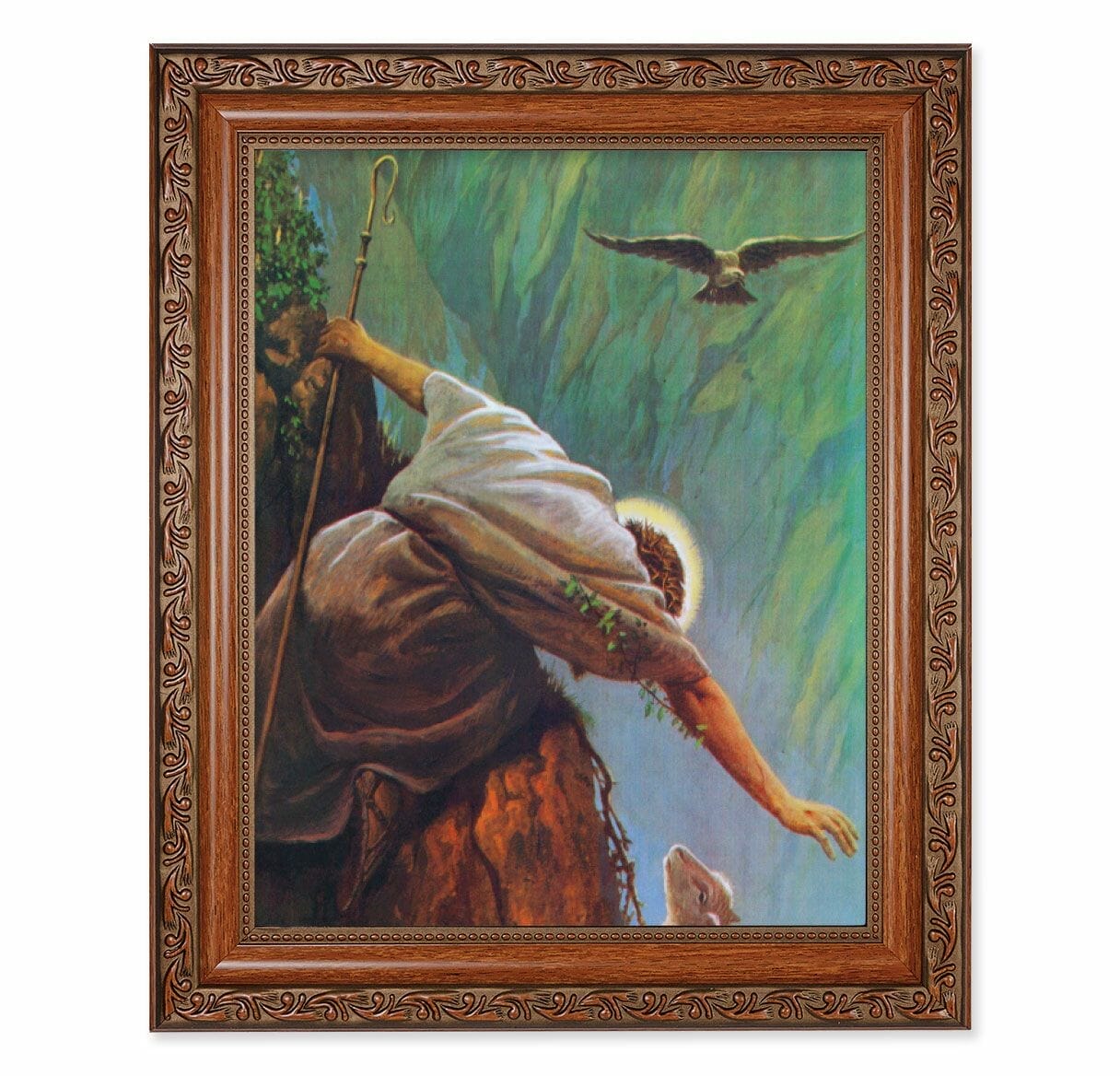 The Lost Sheep Mahogany Finished Framed Art Buy Religious Catholic Store