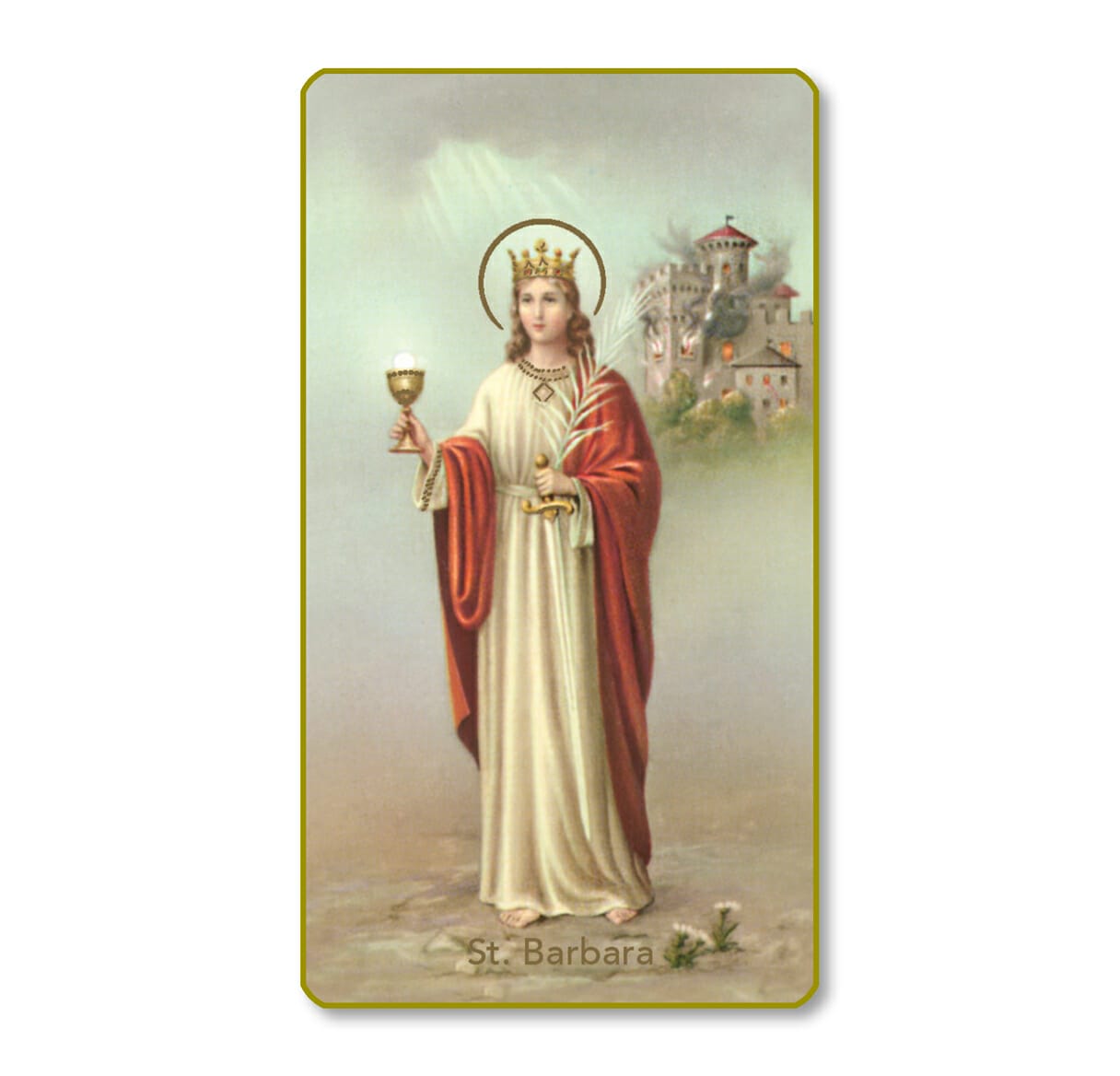 Saint Barbara Paper Holy Card - 100 Pack