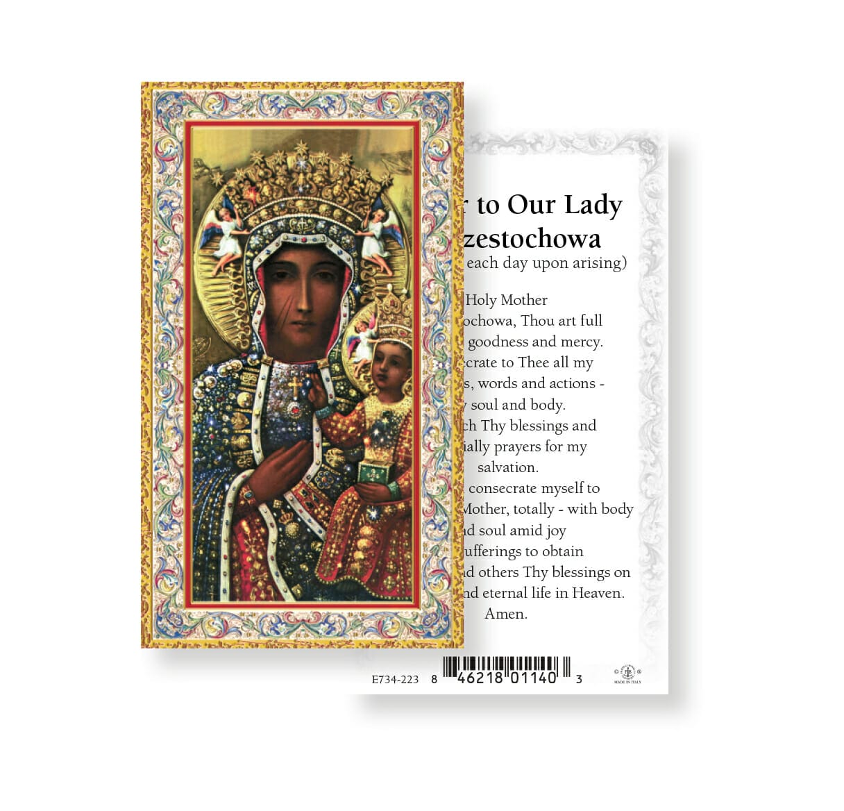 Our Lady of Czestochowa Gold-Stamped Holy Card - 100 Pack - Buy ...