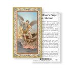 Saint Michael the Archangel Gold-Stamped Holy Card - 100 Pack