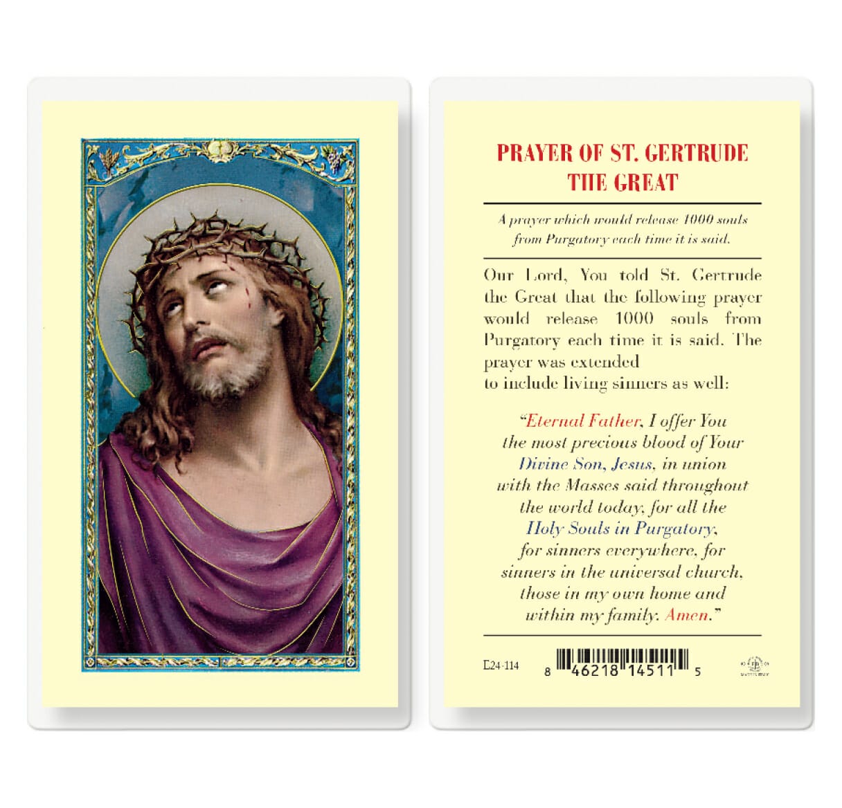 Souls in Purgatory Laminated Holy Card - 25 Pack