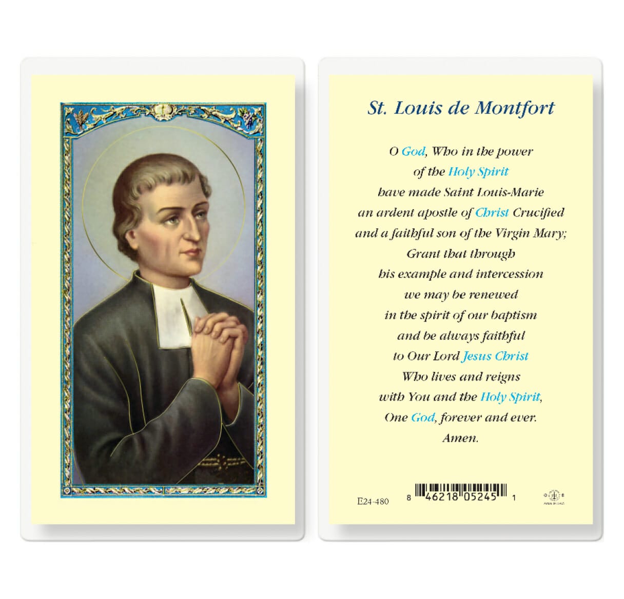 Saint Louis De Montfort Laminated Holy Card - 25 Pack