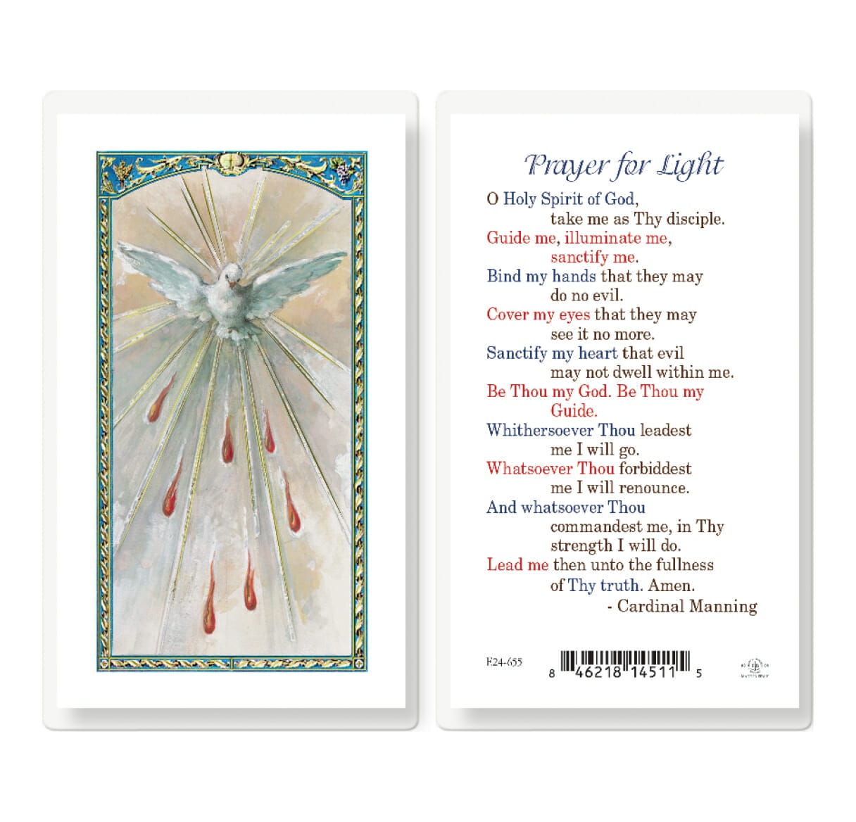 Prayer For Light Laminated Holy Card - 25 Pack