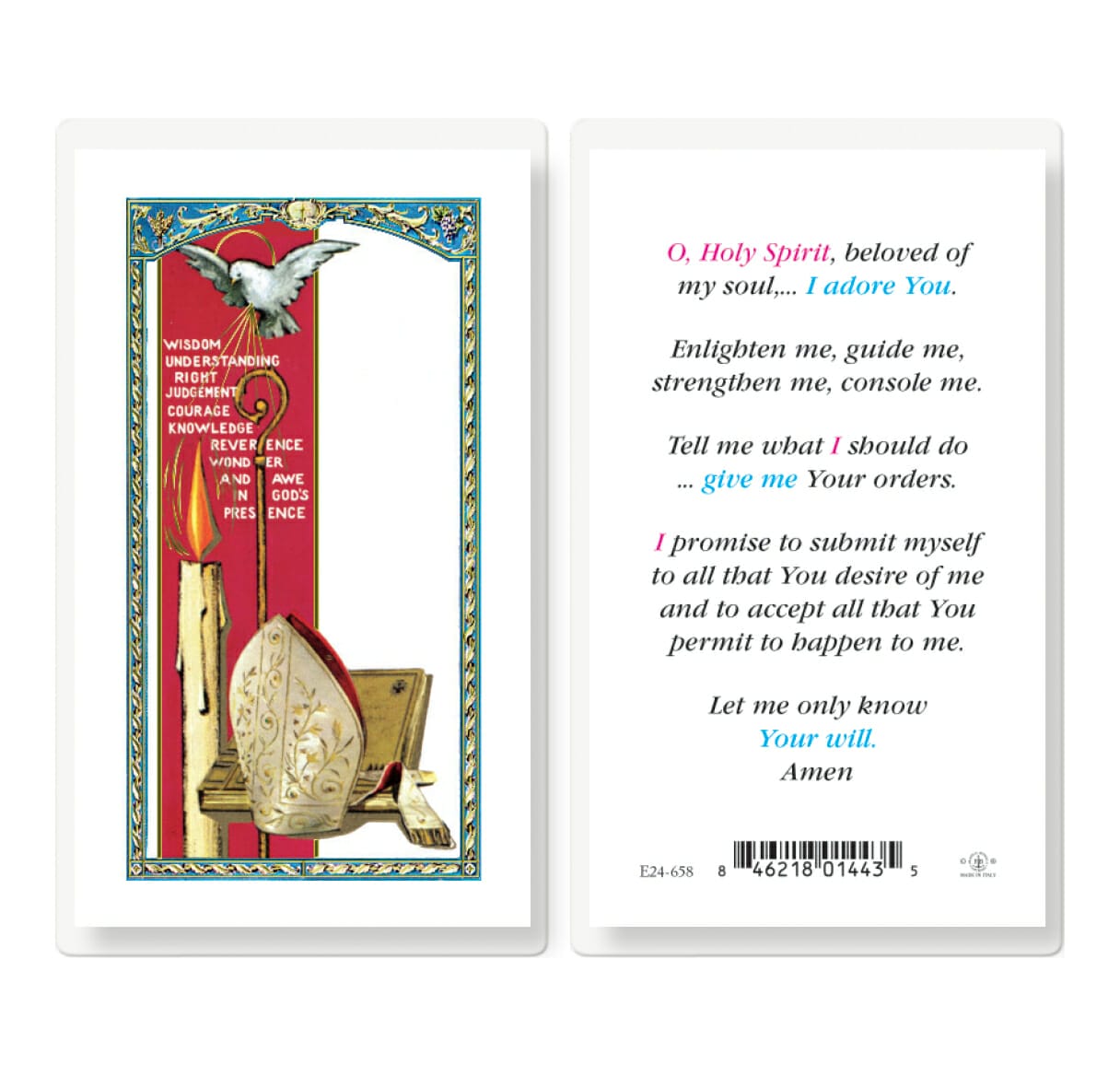 Confirmation-of Holy Spirit Laminated Holy Card - 25 Pack