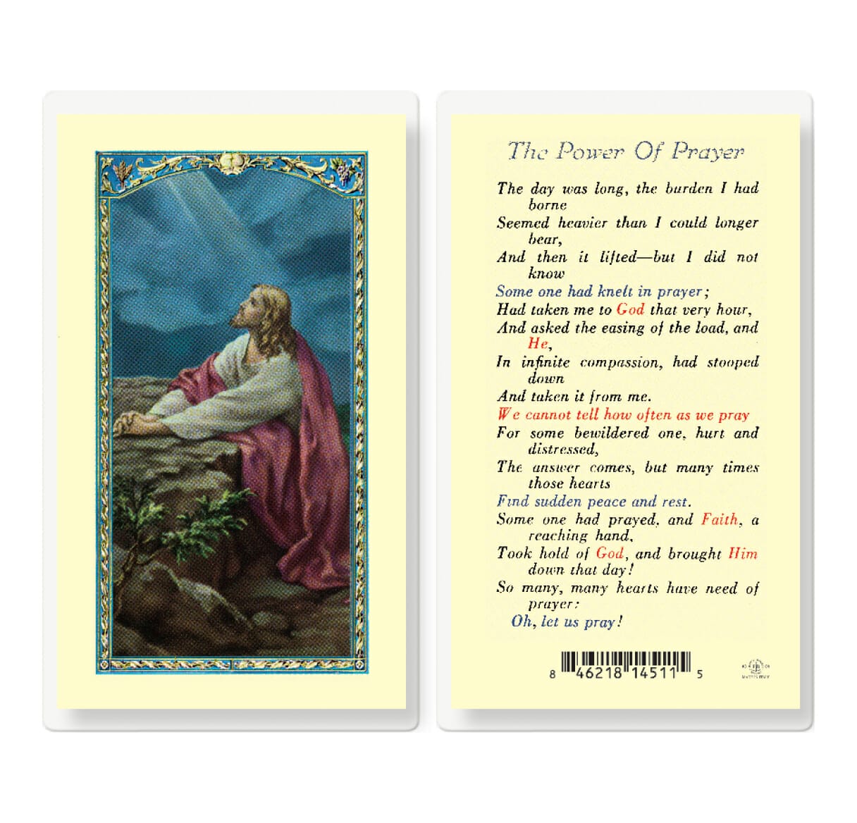 Power Of Prayer Laminated Holy Card 25 Pack Buy Religious Catholic Store 0829