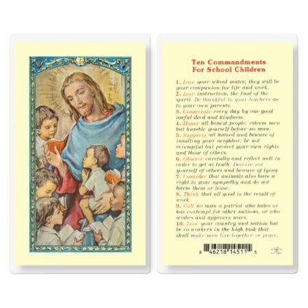 Box of 70 online Catholic Religious HOLY CARD Boy Scouts with Jesus Promise & Laws