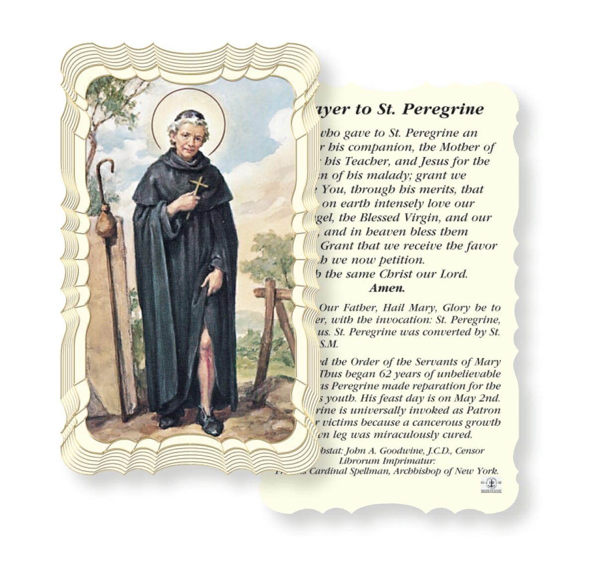 Saint Peregrine Holy Card - 50 Pack