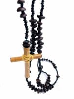 Coffee Bean Rosary with Bamboo Cross