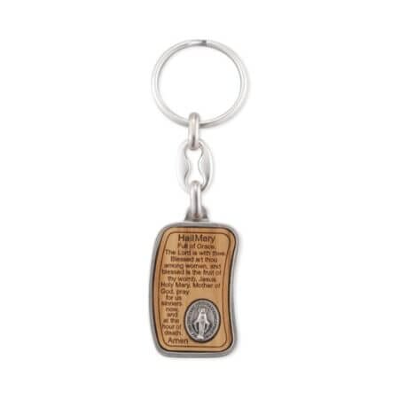 Wooden Hail Mary Keychain Pack of 3